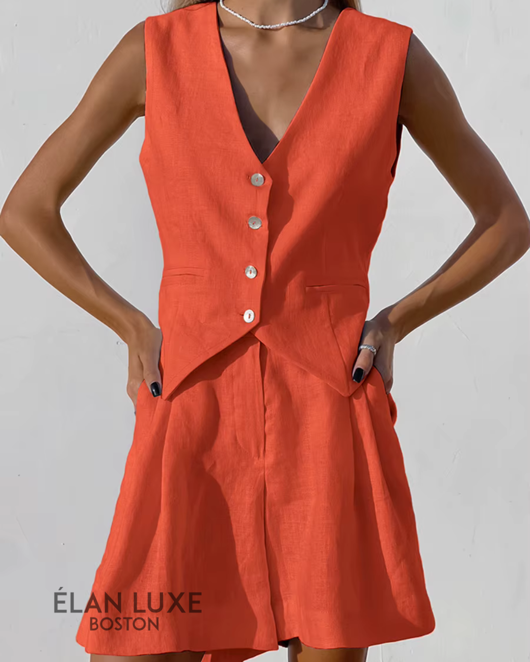 Riviera Linen Two-Piece Set