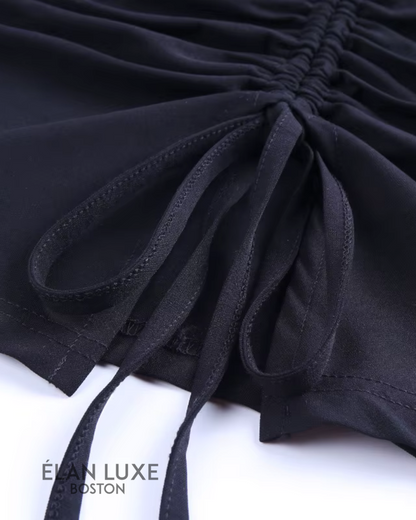 Halter Turn-Down Collar Crop Top