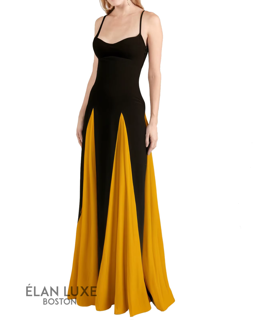Contrast Patchwork Maxi Dress