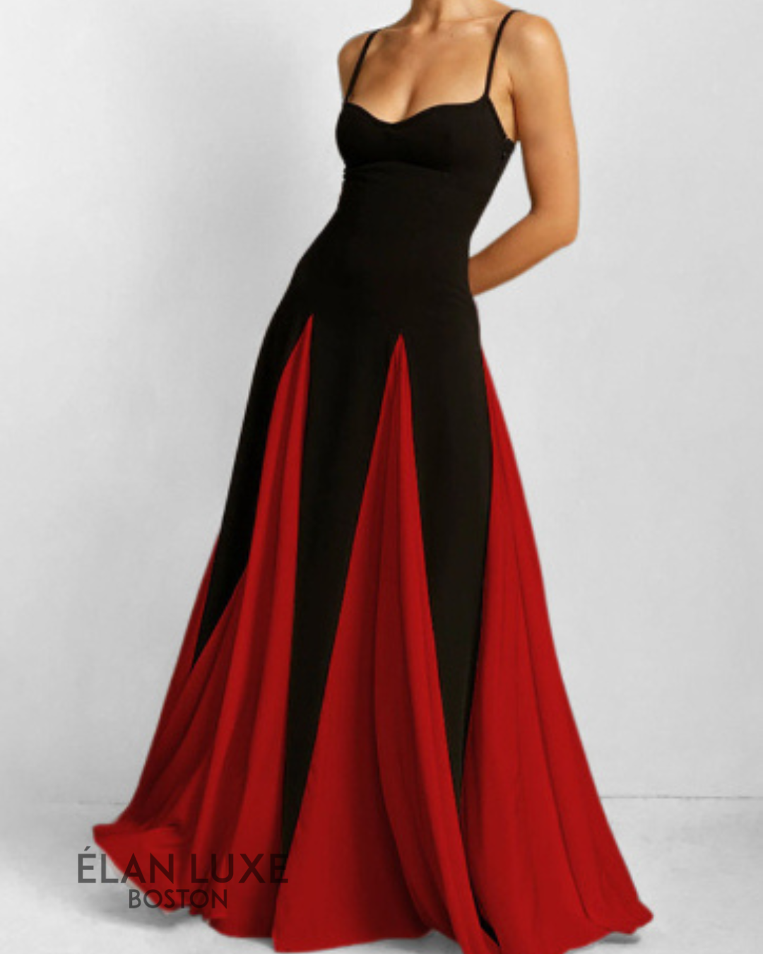 Contrast Patchwork Maxi Dress
