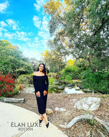 3D Pattern Knit Maxi Dress
