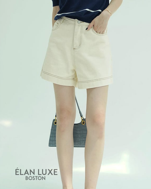 Highline Contrast Trim Cotton Shorts