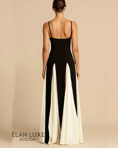 Contrast Patchwork Maxi Dress