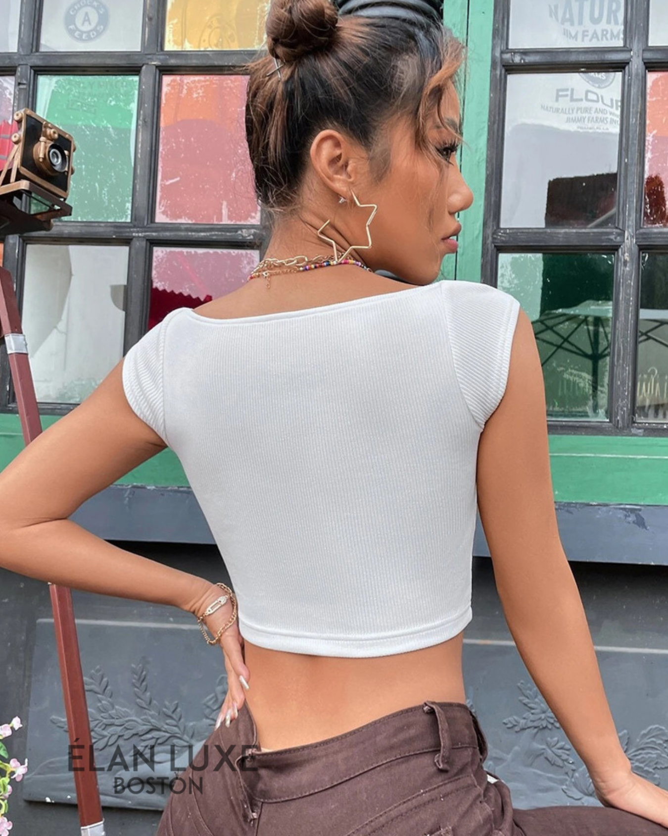 Aria Ribbed Sweetheart Crop Top