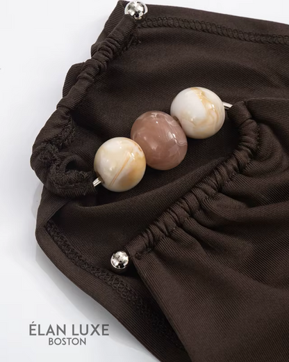 Lyra One-Shoulder Beaded Top