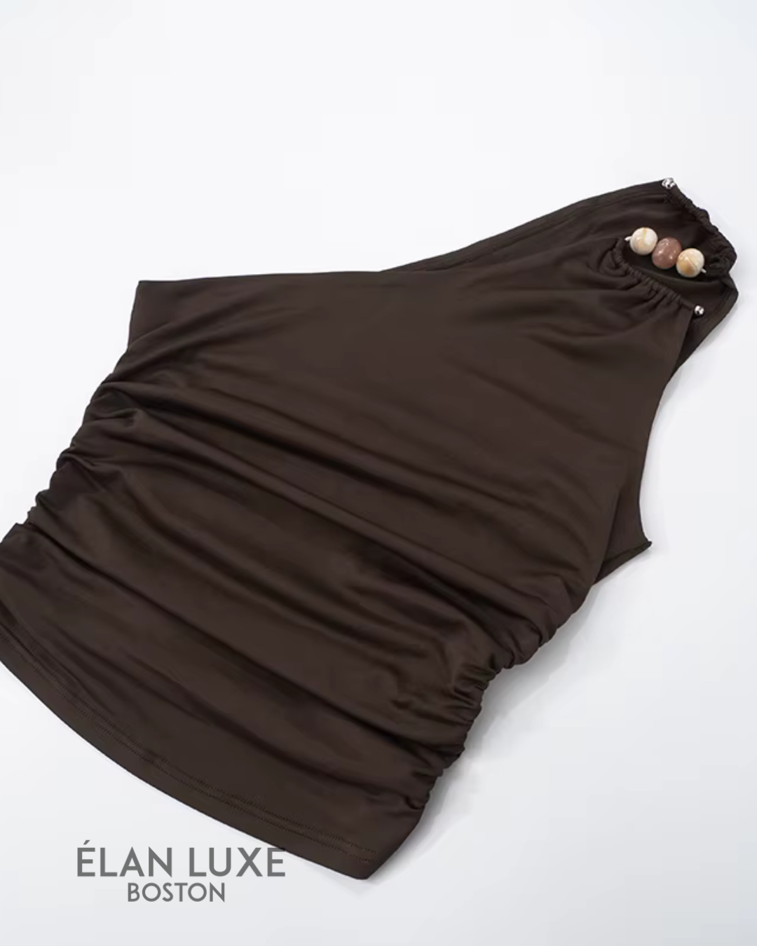Lyra One-Shoulder Beaded Top
