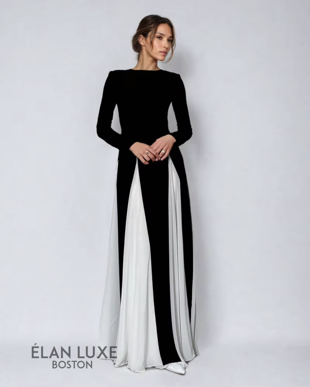 Contrast Patchwork Maxi Dress