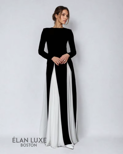 Contrast Patchwork Maxi Dress