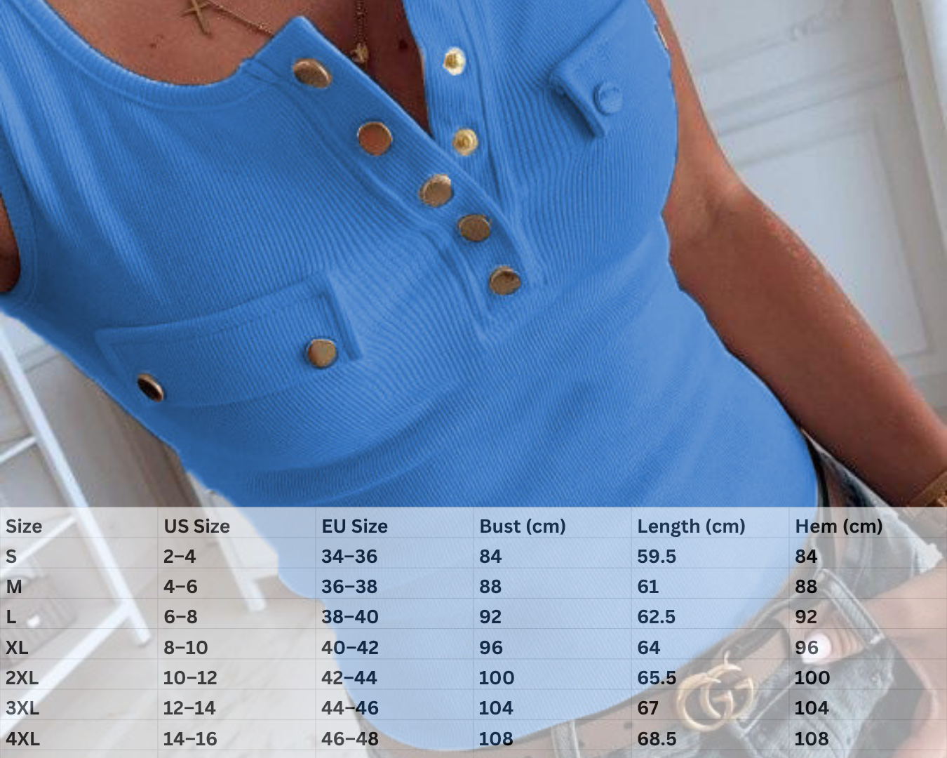 Calla Button-Front Pocket Tank