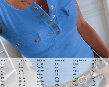 Calla Button-Front Pocket Tank